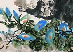 书画视频-朱屺瞻花鸟卷作品欣赏 书画视频-朱屺瞻花鸟卷作品欣赏