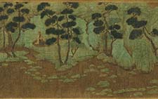 书画高清-谢幼舆丘壑图 赵孟頫 元代 31x147